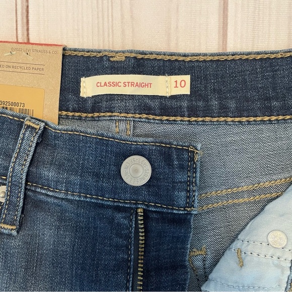 Levi's Classic Straight Jeans Women’s 10 Blue (W30 L30) Mid Rise Hypersoft Denim - Picture 10 of 14